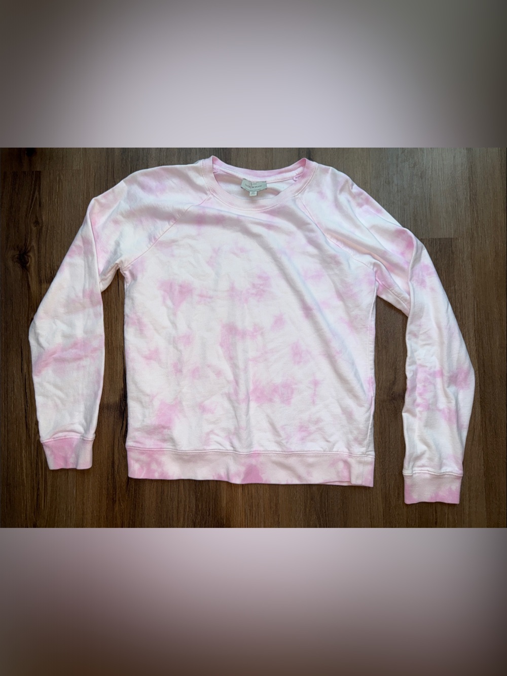 Lucky Brand Light Pink and White Tie-Dye Pullover